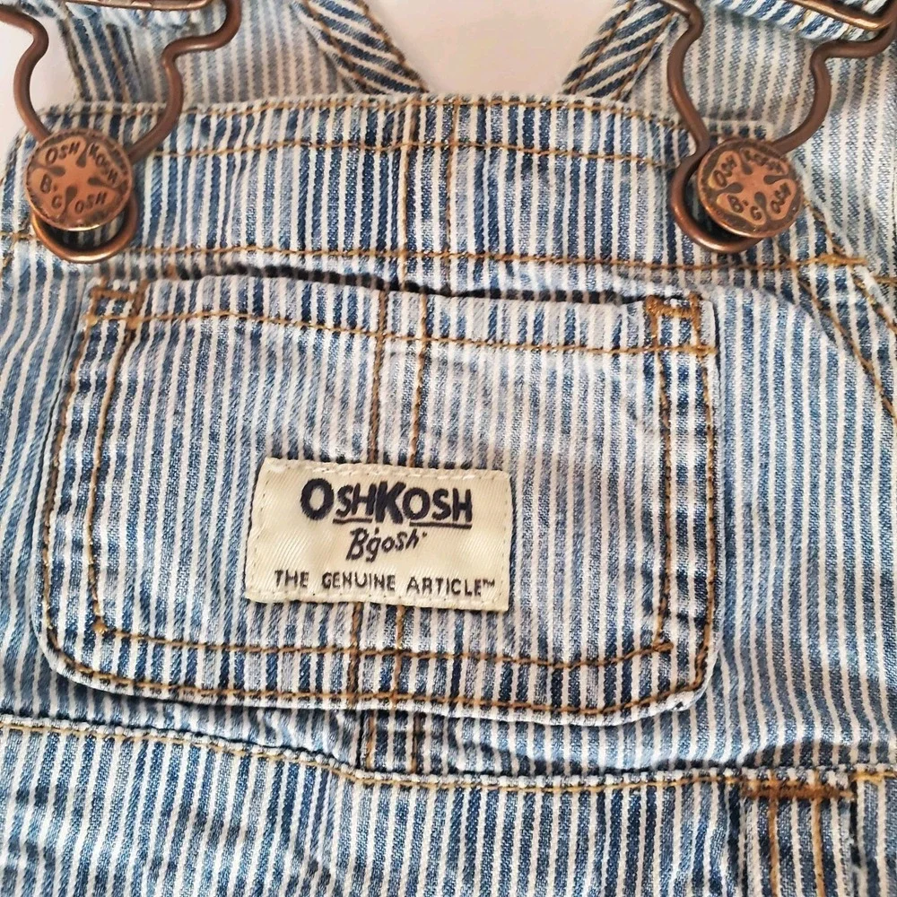 Osh Kosh B'Gosh VestBak Railroad Stripes Bib Overalls  Dress Baby Size‎ 6 Months